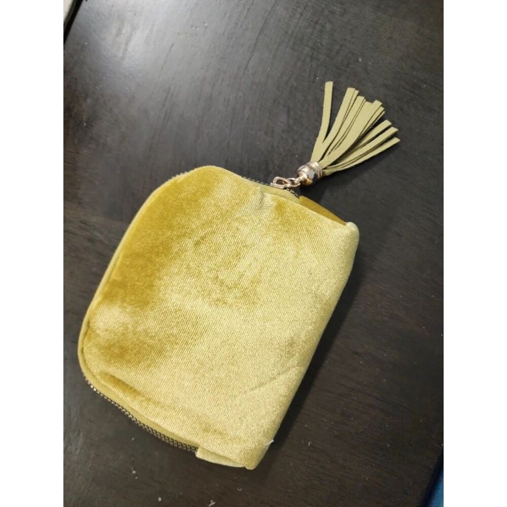 Olive Green velvet jewelry storage small purse